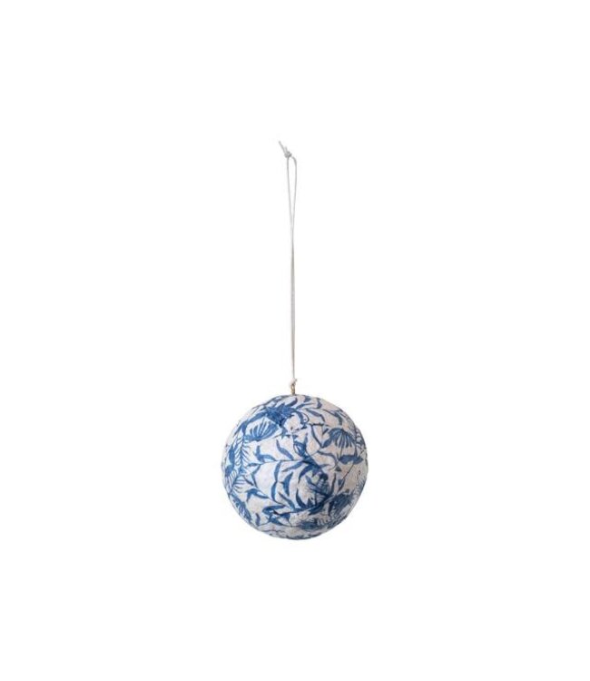 Recycled Printed Paper Mache Ball Ornament