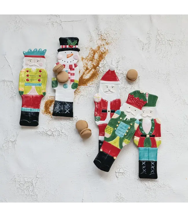 Hand-Painted Stoneware Shaped Dish - Sold Individually