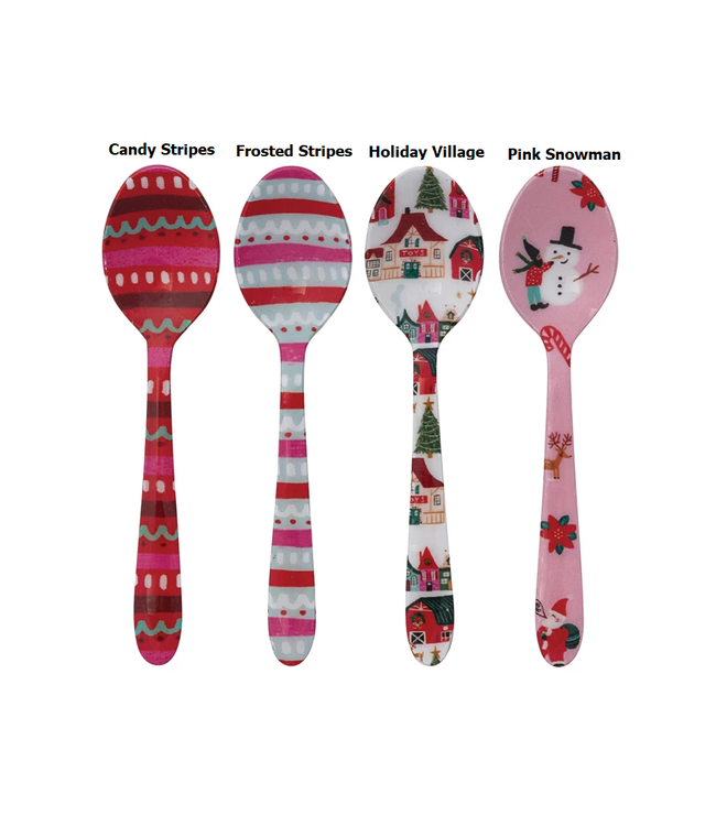 Enameled Stainless Steel Spoon With North Pole Pattern - Sold Individually