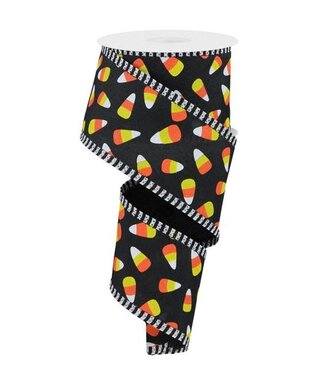2.5" x 10yd Mini Candy Corn/Stripe Ribbon