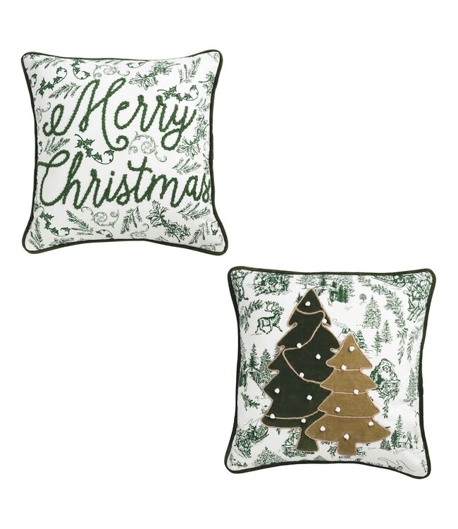 Green Toile Pillows