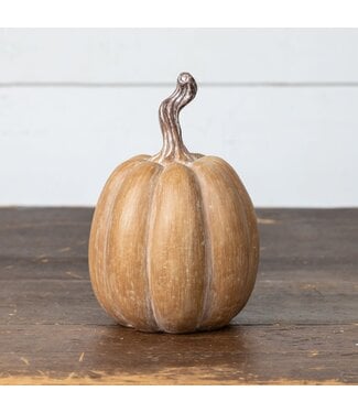 7.25" Brown Resin Pumpkin
