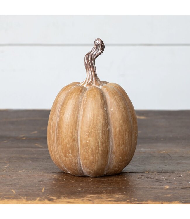 7.25" Brown Resin Pumpkin