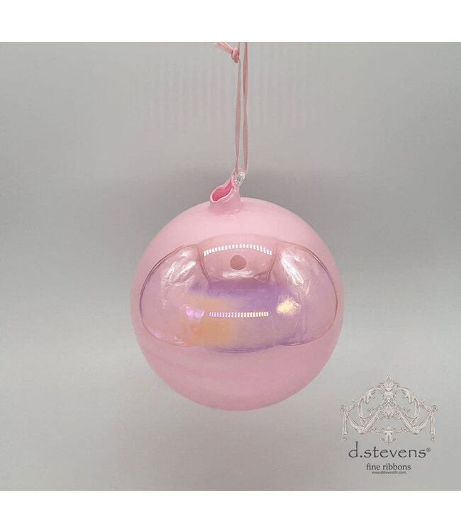 100MM Glass Hand Blown Top Iridescent Pink