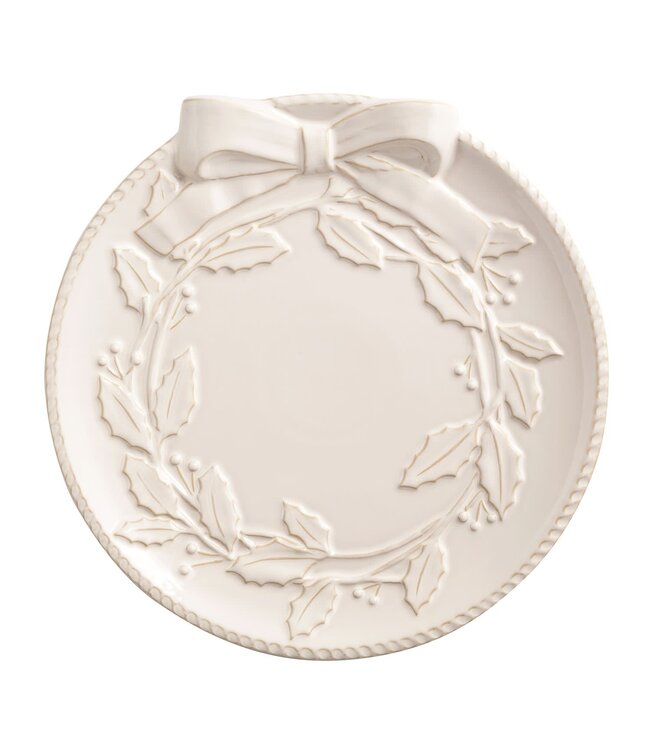 White Wreath Platter Set