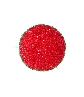 Red Glitter Ball Ornament - Sold Individually