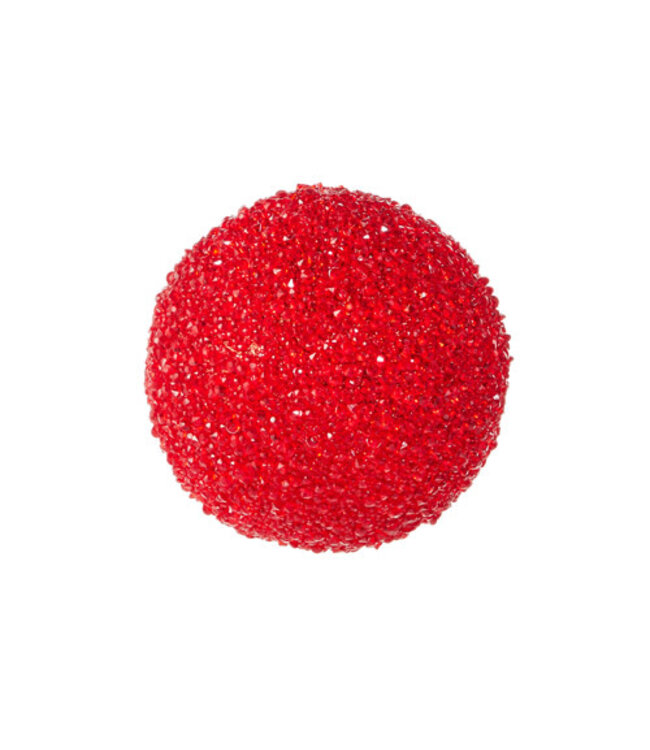 Red Glitter Ball Ornament - Sold Individually