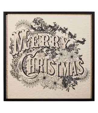 22" Vintage Merry Christmas Wall Art