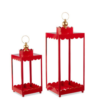 Red Scalloped Lantern - Sold Individually