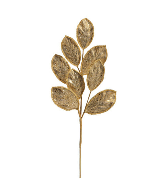 27.75" Glittered Gold Leaf Spray