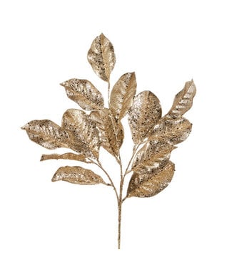 27" Gold Magnolia Leaf Stem