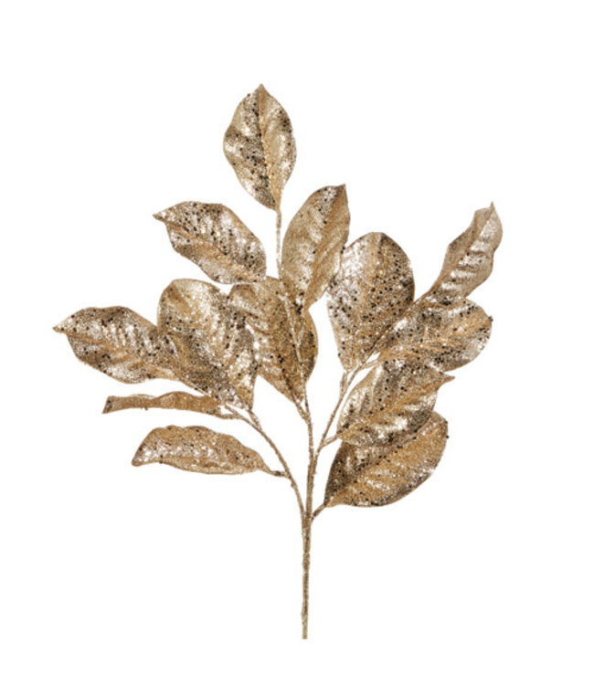 27" Gold Magnolia Leaf Stem