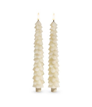 10.5"  Ivory Tree Taper Candles - Sold as Set