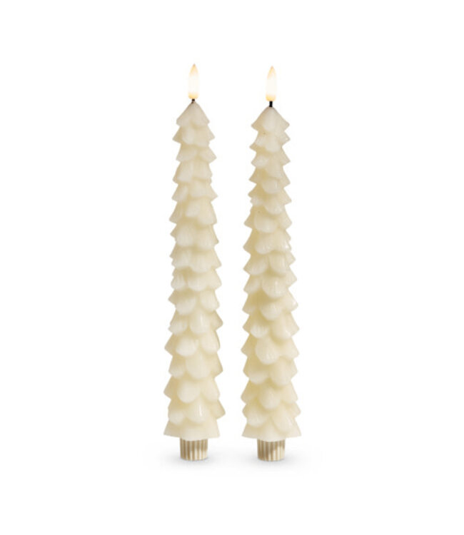 10.5"  Ivory Tree Taper Candles - Sold as Set