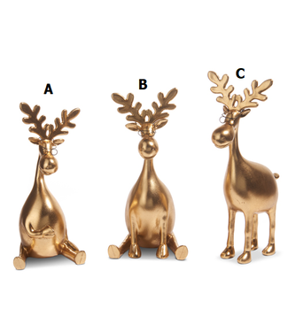12.75” Gold Moose With Glasses