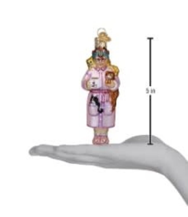 OLD WORLD CHRISTMAS Cat Lady Ornament