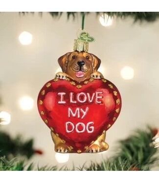 OLD WORLD CHRISTMAS I Love My Dog  Ornament