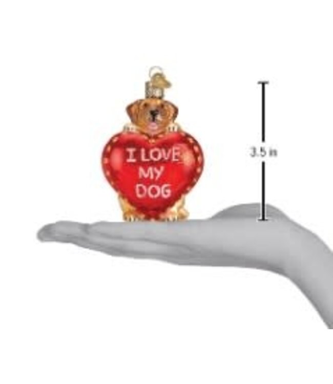 OLD WORLD CHRISTMAS I Love My Dog  Ornament