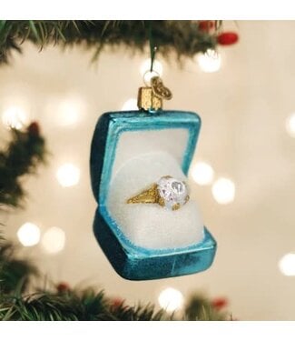 OLD WORLD CHRISTMAS Something Blue Ring Box Ornament