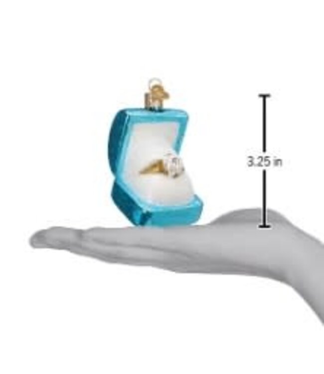 OLD WORLD CHRISTMAS Something Blue Ring Box Ornament