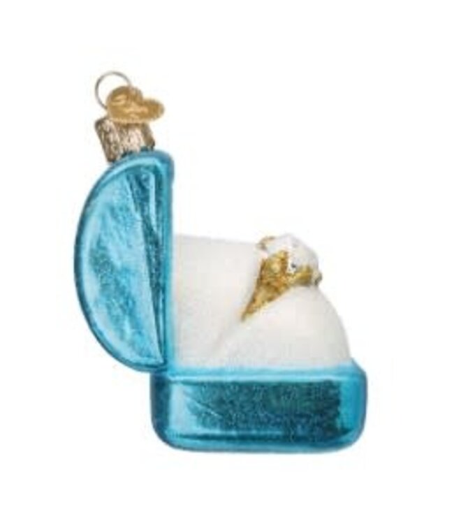 OLD WORLD CHRISTMAS Something Blue Ring Box Ornament
