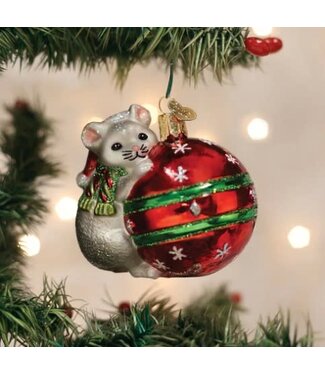 OLD WORLD CHRISTMAS Playful Christmas Mouse Ornament