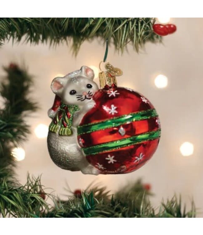 OLD WORLD CHRISTMAS Playful Christmas Mouse Ornament