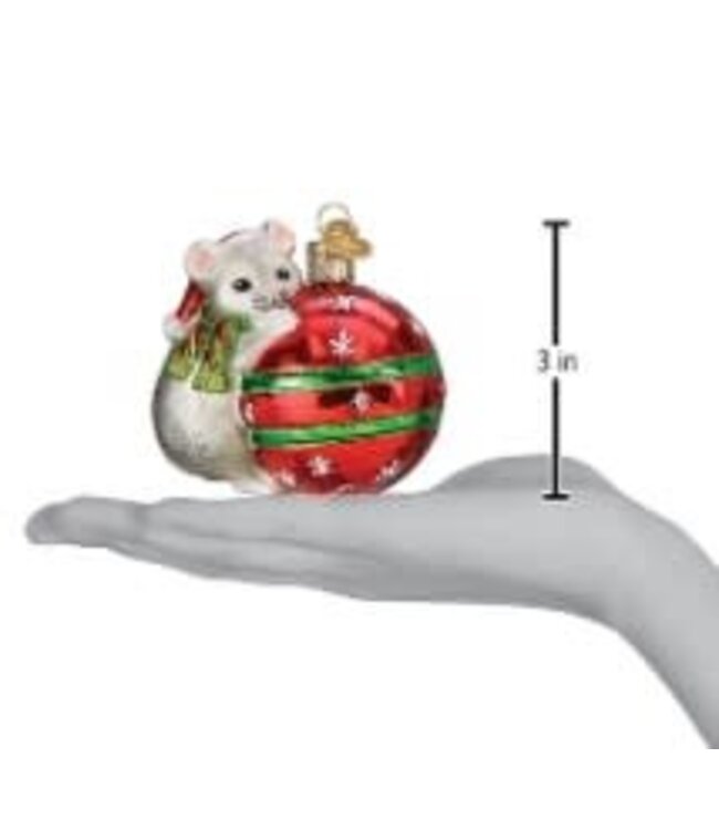 OLD WORLD CHRISTMAS Playful Christmas Mouse Ornament