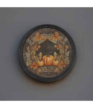 Round Framed Pumpkin Harvest Print