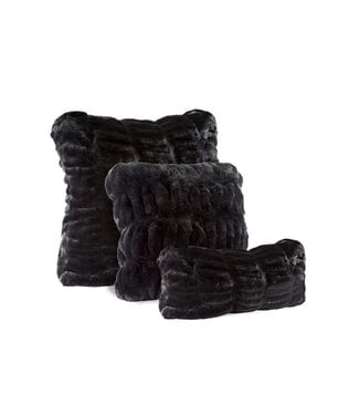 Couture Collection Onyx Mink Faux Fur Pillows