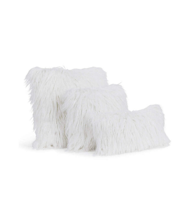 Signature Series White Tibetan Lamb Faux Fur Pillows