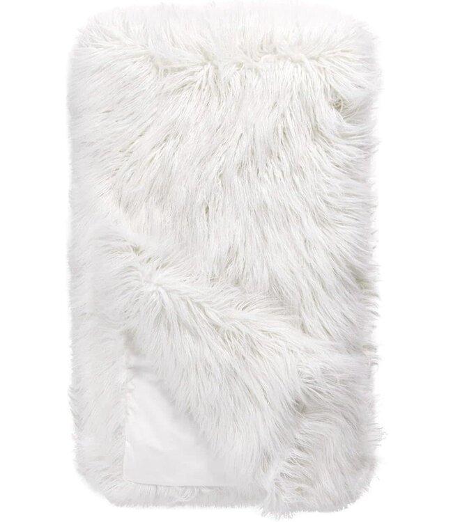 Signature Series White Tibetan Lamb Faux Fur Throw 60x72