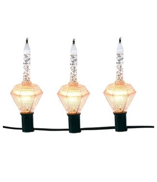 11.5' UL 7-Light C7 Silver Glitter Bubble Light Set