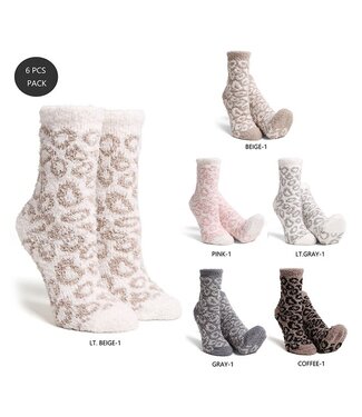 Luxury Soft Leopard Pattern Mini Crew Winter Socks