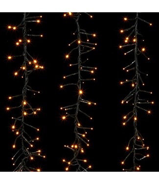 10 inch Dk Green Wire Flowing Cluster w/960 Warm White Lights w/Remote