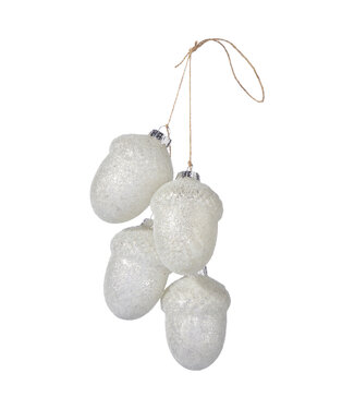 9 inch Glittered Acorn Cluster Ornament