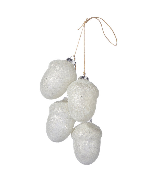 9 inch Glittered Acorn Cluster Ornament