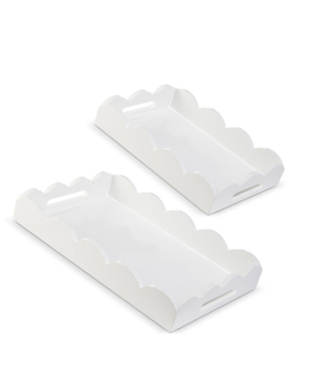 Rectangle White Scalloped Tray - Sold Individually