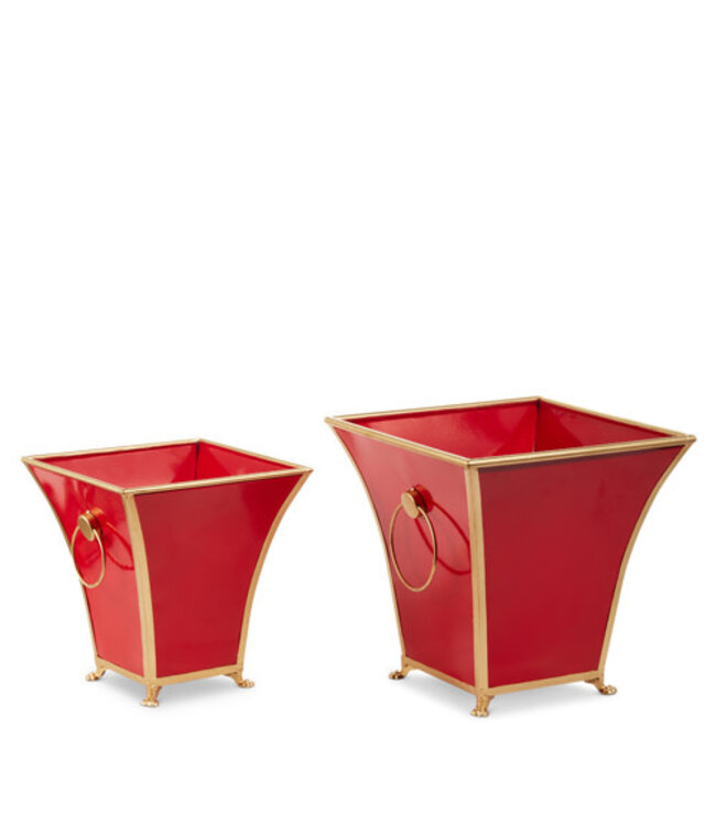 Red and Gold Cache Pot - Sold Individually