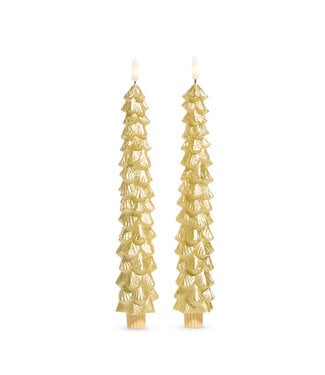 10.5" Gold Tree Taper Candle - Sold as Set