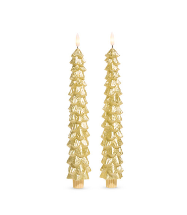 10.5" Gold Tree Taper Candle - Sold as Set