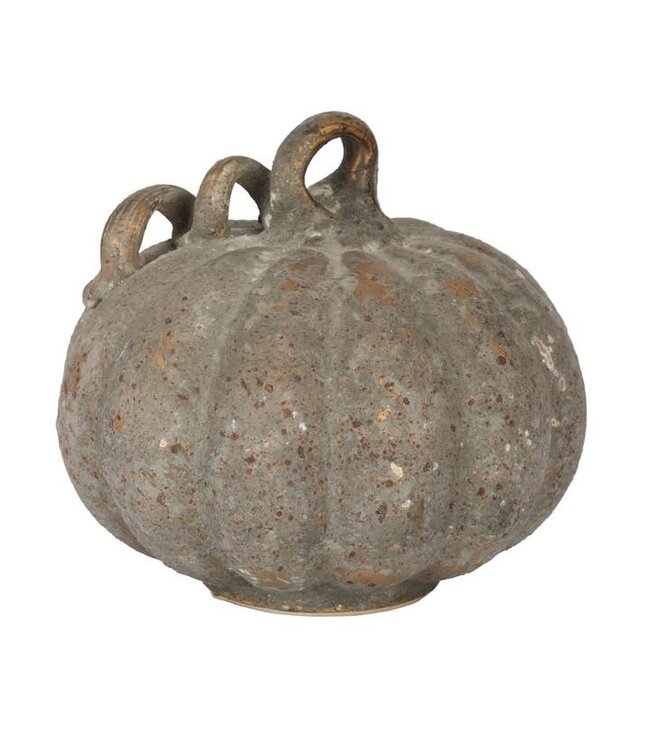 6.5" Dusty Finish Large Glass Pumpkin
