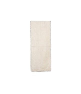 Gold Ivory Cotton Shimmer Table Runner with Fringe