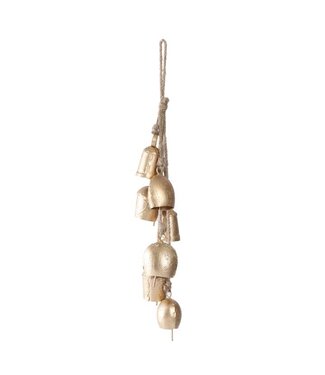 13 Inch Golden Antique Cluster Bell