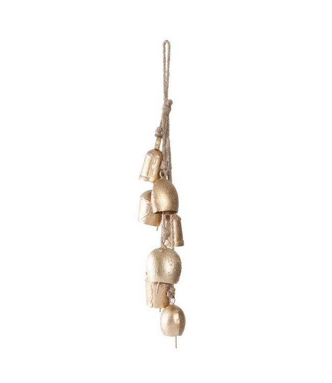 13 Inch Golden Antique Cluster Bell
