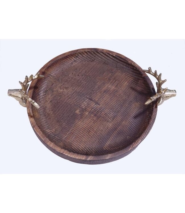 14.5" Recycle Reindeer Wooden Tray