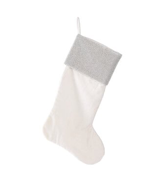 Bling Velvet Stocking - White