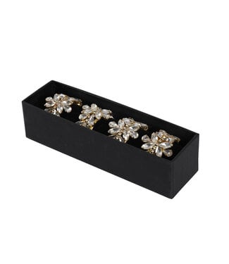 Golden Crystal Napkin Ring - Sold as Set