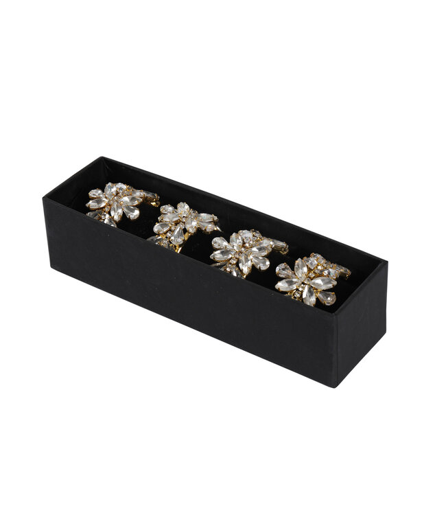 Golden Crystal Napkin Ring - Sold as Set