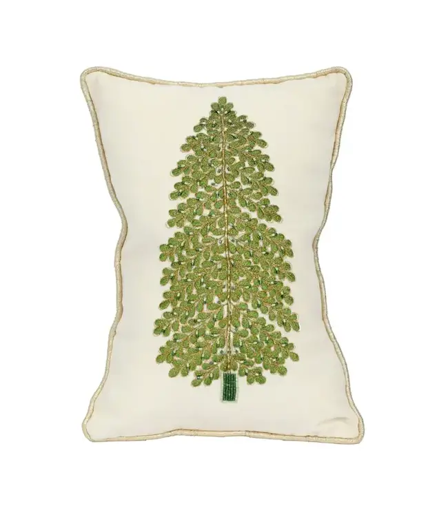 Embroidered Christmas Tree Pillow